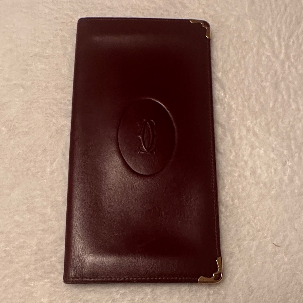 Cartier Leather Wallet with Gold Accents